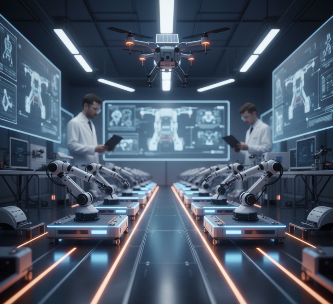 AI tools for content creation workspace with laptop and digital design tools